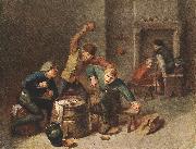 BROUWER, Adriaen Brawling Peasants oil painting artist